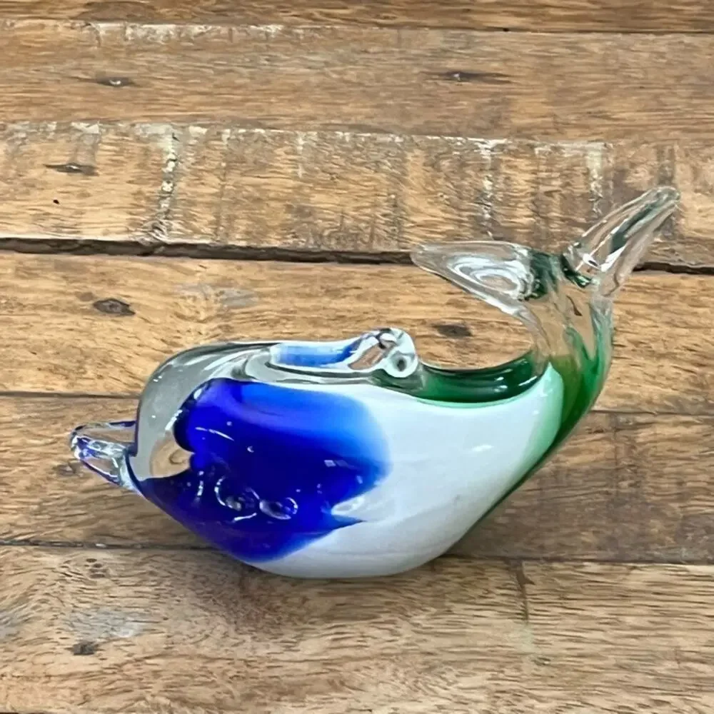 Vintage Art Glass Fish Figurine Display Marine Decor Nautical - Picture 2 of 11